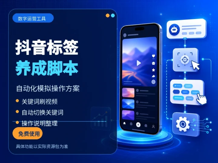 抖音账号标签养成自动化脚本与操作说明整理-数品库