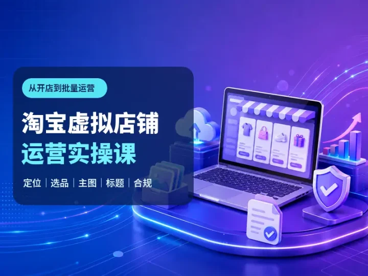 淘宝虚拟店铺开店运营实操课:货源主图标题与合规指南-数品库