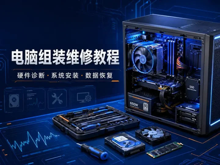 电脑组装与维修全套自学视频教程实战资料合集-数品库