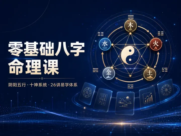 零基础八字命理系统课:阴阳五行与十神26讲-数品库
