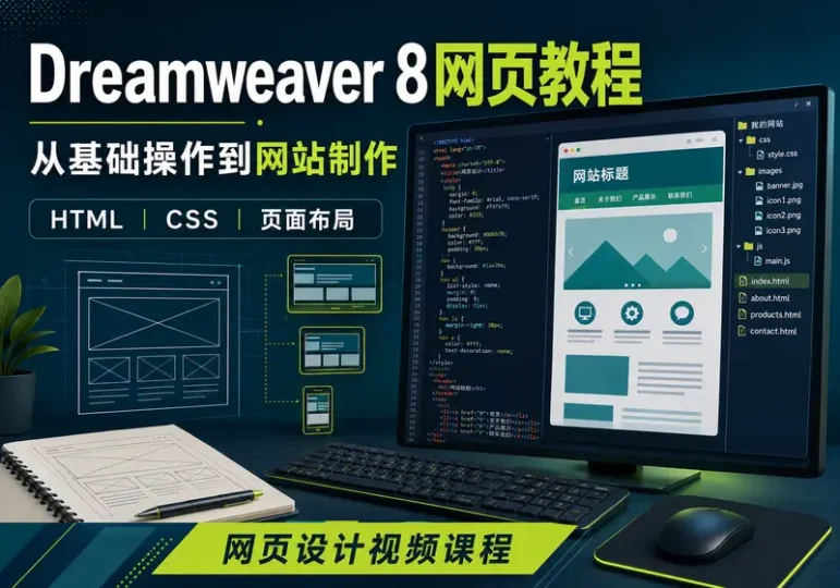 Dreamweaver 8网页制作教程：HTML与CSS基础入门-数品库